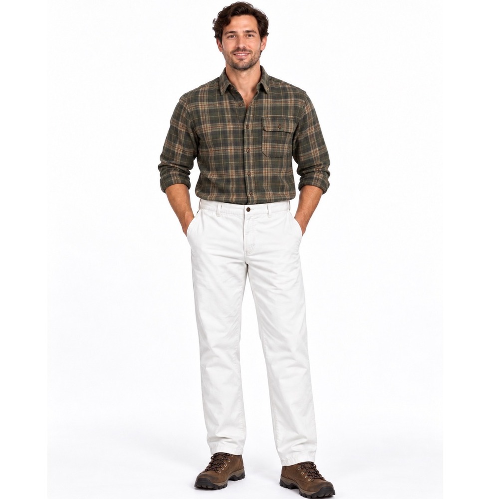 Columbia Mens 36x32 Cream Cotton Canvas Outdoor Utility Hiking Pants Work Casual
